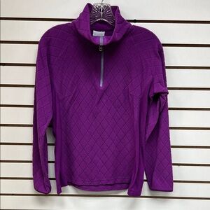 Columbia Purple Quilted Half-Zip Top